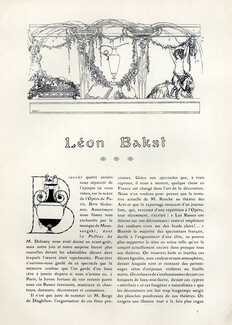 Léon Bakst, 1911 - L'oiseau d'or, Scheherazade, L'oiseau de Feu, Thaïs, Oriental Costumes, Russian Ballet, Texte par Jean-Louis Vaudoyer, 14 pages