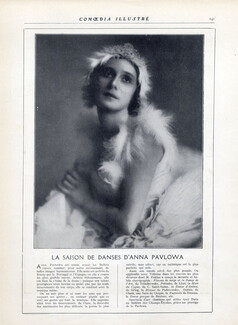 Anna Pavlova 1920 Russian Dancer, La Mort du Cygne, Portrait