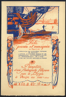 Theater Program 1921 Mariage du Doge et de l'Adriatique, Ida Rubinstein, Venice, Henri Rapin, 3 pages