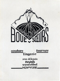 Boué Soeurs (Couture) 1928 Label 9 rue de la Paix, Paris