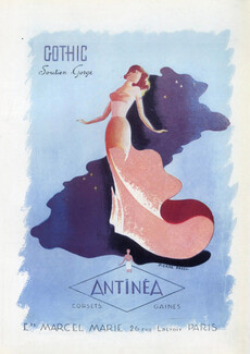 Antinéa (Lingerie, Girdle, Bra) 1947 Ets Marcel Marie, Pierre Preel
