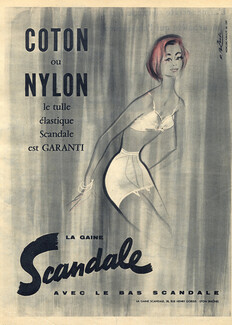 Scandale (Lingerie) 1958 Roger Blonde, Girdle, Bra