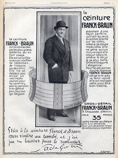Franck-Braun (Suspenders) 1913 Sacha Guitry, Autograph, A. Ehrmann
