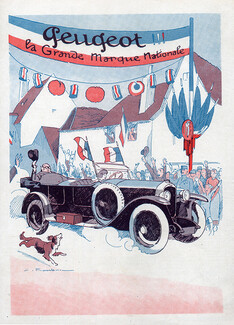 Auguste Roubille 1925 "La grande Marque Nationale", Peugeot (Cars)