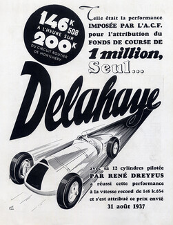Delahaye (Cars) 1937 René Ravo, René Dreyfus Racing Driver