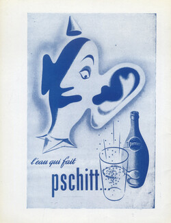 Perrier (Water) 1956 Clown, Pschitt, Jean Carlu