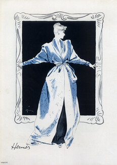 Hermès (Couture) & Jeanne Lafaurie1945 René Gruau, Evening Gown