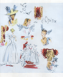 Christian Bérard 1947 Le Bal de l'Opéra, Evening Gown