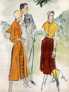 Eric (Carl Erickson) 1949 Goodstein (Coat-dress) & Mary Stevens (Blouse and Skirt)