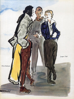 Pierre Balmain 1949 René Bouché, Jacques Fath, Fashion Sport