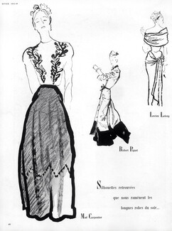 Mad Carpentier (Couture) 1945 René Bouché, Lucien Lelong, Robert Piguet