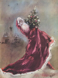 Lila de Nobili 1947 Fortune de Noël par Germaine Beaumont, Santa, Christmas, 5 pages