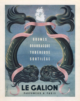 Le Galion (Perfumes) 1945 Fish, Louis Ferrand, Sortilège, Bourrasque...