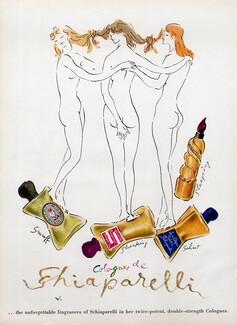 Schiaparelli (Perfumes) 1949 Shocking Sleeping, Salut, Snuff, Marcel Vertès, Nudes