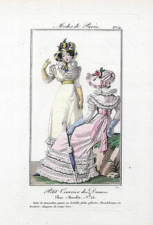 Petit Courrier des Dames 1822 Modes de Paris N°54, Julie Ribault, Delvaux