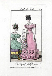 Petit Courrier des Dames 1822 Modes de Paris N°77, Julie Ribault, Delvaux
