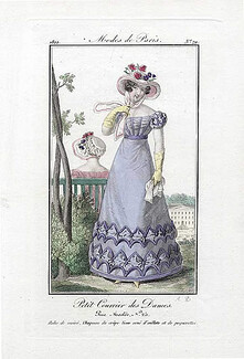 Petit Courrier des Dames 1822 Modes de Paris N°79, Julie Ribault, Delvaux