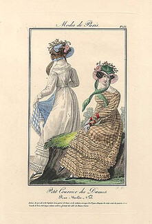Petit Courrier des Dames 1823 Modes de Paris N°135, Julie Ribault, Delvaux