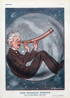 A. Barrère 1930 Professor Einstein, Caricature, Biography