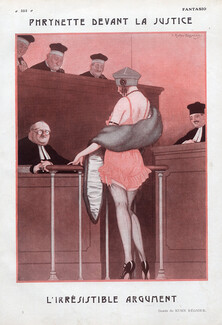 L'Irrésistible Argument, 1922 - Joseph Kuhn-Régnier Phrynette before the Courts, Lawyers, Sexy Girl