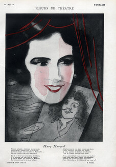 Paul Colin 1931 Portrait Mary Marquet, Molière, Texte A. Numès