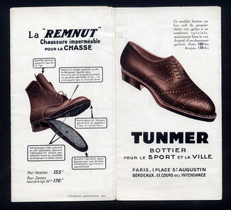Tunmer (Sportswear) Leaflet, Shoes for Tennis, Footing, Hunting, Golf...