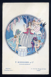 P. Schneider & Cie (Edition) Leaflet Specimen Circular-invitation creates for Millinery, Hatbox