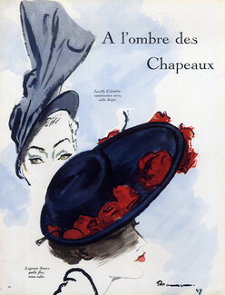 A l'ombre des Chapeaux en Fleurs, 1947 - Pierre Mourgue Janette Colombier, Legroux, Gilbert Orcel, Suzanne Talbot, Maud Roser, 5 pages