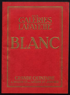 Galeries Lafayette (Catalog "Blanc") 1931 Apron, Lingerie, Fashion Illustration, 64 illustrated pages, 64 pages