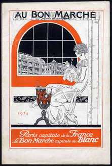 Au Bon Marché (Catalog "Blanc") 1924 René Vincent, Lingerie, apron, Children Fashion illustration 40 illustrated Pages, 40 pages