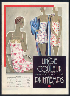 Au Printemps (Department Store) 1929 Lingeries Catalog, 8 pages