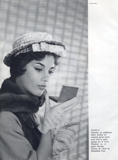 Hermès (Gloves & Powder Box) 1959 Canotier Legroux, Photo Georges Saad