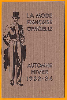 La Mode Française Officielle 1933-1934 Autumn and Winter Mode Masculine Men's Clothing, 16 pages