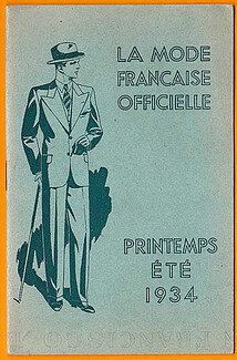La Mode Française Officielle 1934 Spring and Summer Mode Masculine Men's Clothing, 16 pages