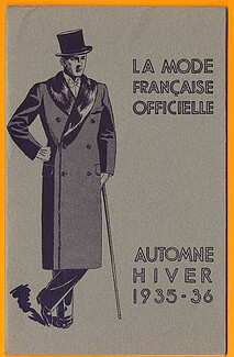 La Mode Française Officielle 1935-1936 Autumn and Winter Mode Masculine Men's Clothing, 16 pages