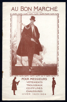 Au Bon Marché (Catalog Men's Clothing) 1924 Signed Boris, Dandy, 24 pages