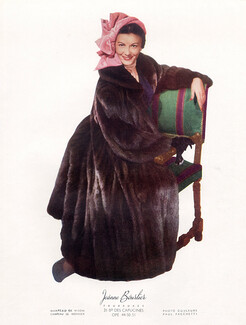 Jeanne Bourlier (Fur Clothing) 1949 Photo Paul Facchetti