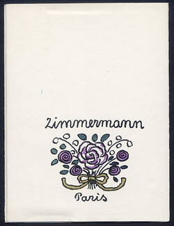 Zimmermann (Couture) 1914 Leaflet, 4 Drawings of Géta, Invitation Card