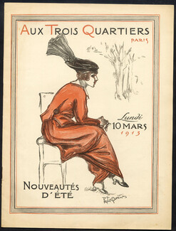 Aux Trois Quartiers (Department Store) 1913 Catalog Fashion Illustration, R. Le Quesne, 26 pages