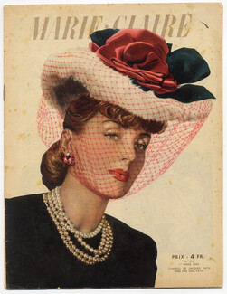 Marie Claire 1943 N°273 Jacques Fath's hat worn by Mrs Geneviève Fath, 20 pages