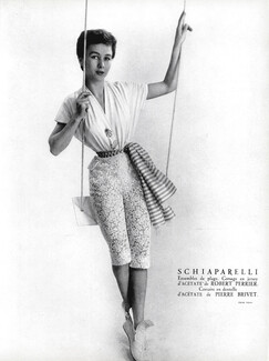 Schiaparelli 1953 Beach outfit, Lace Pants, Photo Gene Fenn