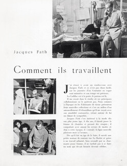 Comment ils travaillent Jacques Fath, How they work, Photo Seeberger