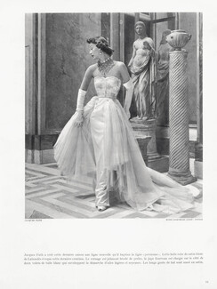 Jacques Fath (Couture) 1949 Fashion Photography, Evening Gown, Lahondès (Fabric)