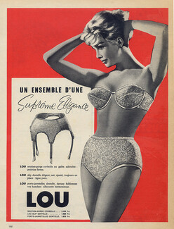 Lou (Lingerie) 1959 Bra, Garter Belt, Suspender