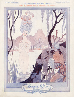 George Barbier 1923 Diane & Actéon, La Mythologie Galante, Nude