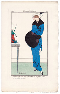 HONORE 1913 Journal des Dames et des Modes Costumes Parisiens Pochoir N°115