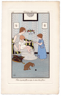 Madeleine Franc-Nohain 1914 Journal des Dames et des Modes Costumes Parisiens Pochoir N°137 Children, Kids
