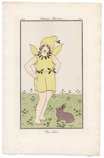 Madeleine Franc-Nohain 1914 Journal des Dames et des Modes Costumes Parisiens Pochoir N°140 Children, Kids