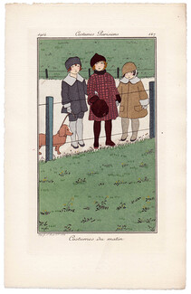 Madeleine Franc-Nohain 1914 Journal des Dames et des Modes Costumes Parisiens Pochoir N°147 Children, Kids