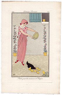 Madeleine Franc-Nohain 1914 Journal des Dames et des Modes Costumes Parisiens Pochoir N°154